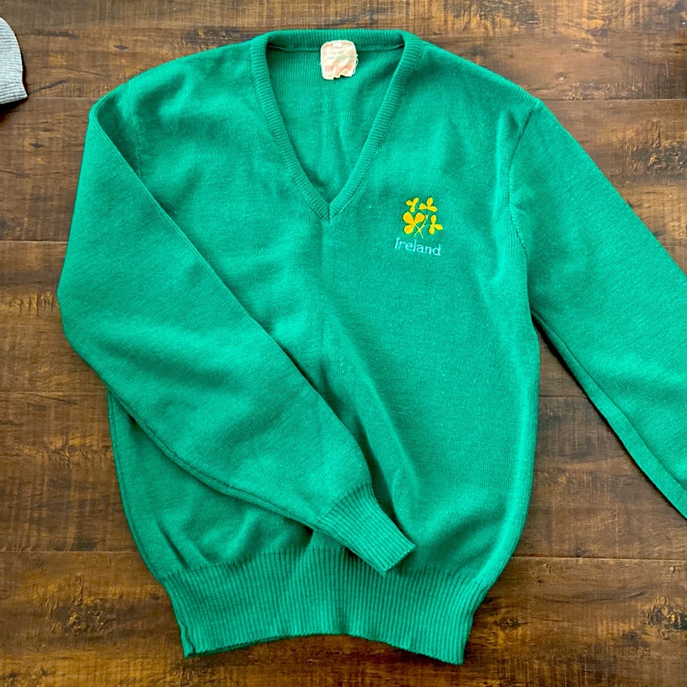 Green V Neck Sweater